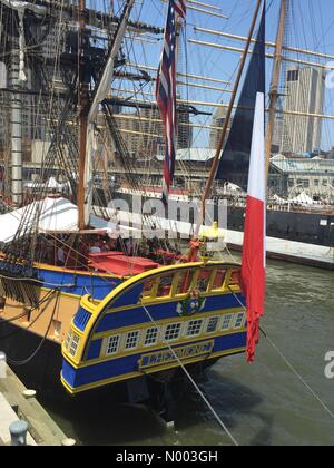 New York, New York, USA, 03rd July, 2015. L'Hermione, a replica of General Lafayette's frigate, visits New York City as part of its 2015 voyage Credit:  YMC Photos / StockimoNews/Alamy Live News Stock Photo