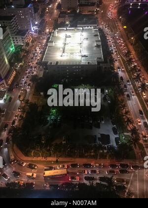 Florida A1A, Miami Beach, Florida, USA. 29th May, 2016. Busy traffic outside Miami's Fontainebleau Hotel as people leave Memorial Day weekend on South Beach Credit:  plasticparanoia/StockimoNews/Alamy Live News Stock Photo