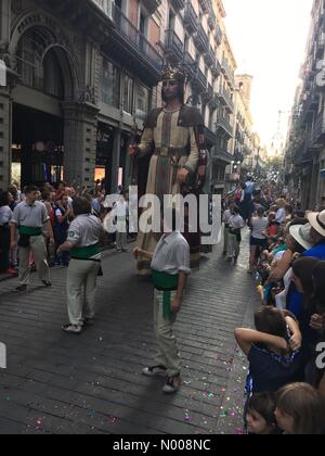 Barcelona,Spain - 24 September 2016. La Merce 2016 carnival parade. Credit:  Theocharis / StockimoNews/Alamy Live News Stock Photo