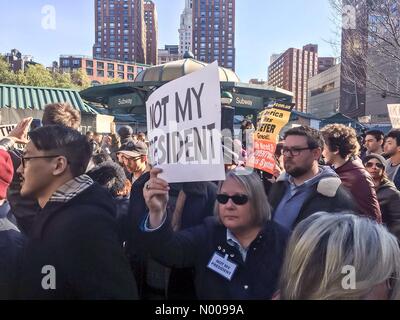 Union Square W, New York, USA. 12th Nov, 2016. &quot;Not My President&quot; rally and march in New York, NY, 11/12/2016 Credit:  BumbyPix/StockimoNews/Alamy Live News Stock Photo