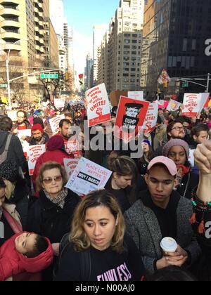 New York, USA. 21st January, 2017. Womens march on New York. NYC women's march Credit: Kimberlee Piper / StockimoNews/Alamy Live News  Stock Photo