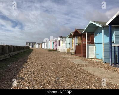 Ferring, West Sussex, UK. 9th March 2017. UK Weather: A man and women ...