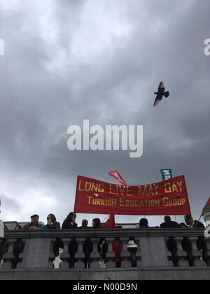 London, UK. 1st May, 2017.  May Day celebrations in London's Trafalgar Square Credit: Emin Ozkan / StockimoNews/Alamy Live News Stock Photo