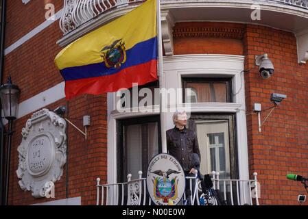 London, UK. 19th May, 2017. Julian Assange Ecuador embassy London Credit: garethjobbins / StockimoNews/Alamy Live News Stock Photo