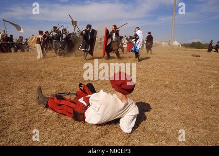 Vetralla, Italy. 1st June, 2017. battle for the legis, italian greatest living action role playing, with 1300 participants Credit: Red On/StockimoNews/Alamy Live News Stock Photo