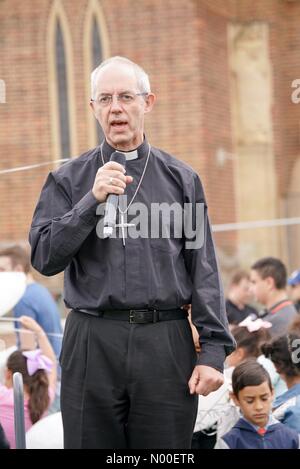 Guildford Cathedral, Guildford, UK. 04th June, 2017. Justin Welby Archbishop of Canterbury visit to Guildford Cathedral. Guildford Cathedral, Guildford. 04th June 2017. The Archbishop of Canterbury, Justin Welby, arriving to open the Beacon Event. Credit: jamesjagger / StockimoNews/Alamy Live News Stock Photo