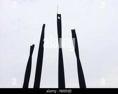 08358 Arenys de Munt, Barcelona, Spain. 04th Nov, 2017. Pep Solé independence monument sculpture in Arenys de Munt, Catalonia Credit: Queralt Sunyer/StockimoNews/Alamy Live News Stock Photo