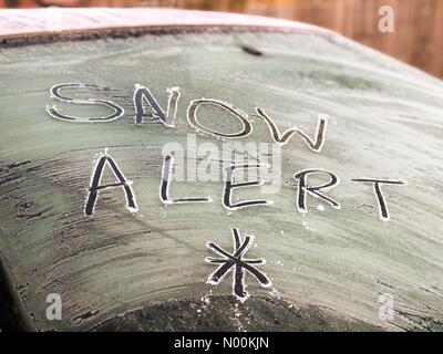 UK Weather: Frosty in Godalming. Sycamore Avenue, Godalming. 24th February 2018. A bitterly cold start to the day for the Home Counties. Frosty in Godalming, Surrey. Credit: jamesjagger/StockimoNews/Alamy Live News Stock Photo