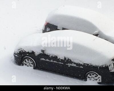 Rotherhithe, London, UK. 28th February, 2018. Snow day, Rotherhithe, London SE16 Credit: Susannah Jayes/StockimoNews/Alamy Live News Stock Photo