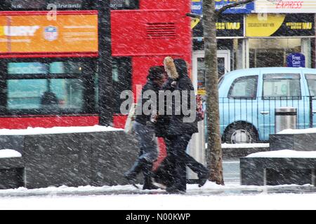 London, UK. 28th February, 2018. Snow, the ‘Beast from the East', King's Cross, London, 28th February 2018 Credit: Ollie Cole/StockimoNews/Alamy Live News Stock Photo