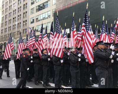 New York, USA, 17 Mar 2018. NYFD march in the 2018 New York City Annual Saint Patrick's Day Parade On Fifth Avenue Parade. Parade In New York City.Credit: ses7/StockimoNews/Alamy Live News Stock Photo