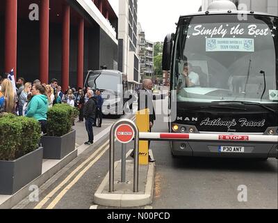 London, UK. 12th May 2018. Tranmere Rovers team coach waiting for entry at Wembley 12/5/18 Credit: Karlos/StockimoNews/Alamy Live News Stock Photo