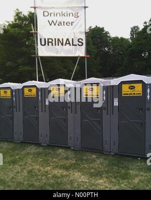 London, UK, 25 May 2018. Festival toilets, All Points East, London Credit: d747/StockimoNews/Alamy Live News Credit: d747 / StockimoNews/Alamy Live News Stock Photo