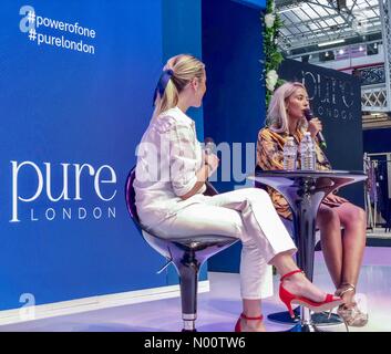 London, UK. 22nd July 2018. Maya Jama being interviewed by Antonia O'Brien at Pure London. Credit: Mike Hogan/StockimoNews/Alamy Live News Stock Photo