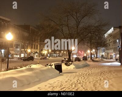 Saratoga Springs, New York, USA. 12th Feb 2019. Heavy snow arrives in Saratoga Springs, New York. Credit: Michael12345678 / StockimoNews/Alamy Live News Stock Photo