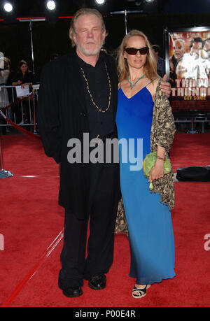 Nick Nolte and wife  -  Tropic Thunder Premiere at the Westwood Village Theatre In Los Angeles.  full length eye contact NolteNick wife 31  Event in Hollywood Life - California, Red Carpet Event, USA, Film Industry, Celebrities, Photography, Bestof, Arts Culture and Entertainment, Celebrities fashion, Best of, Hollywood Life, Event in Hollywood Life - California, Red Carpet and backstage, Music celebrities, Topix, Couple, family ( husband and wife ) and kids- Children, brothers and sisters inquiry tsuni@Gamma-USA.com, Credit Tsuni / USA, 2006 to 2009 Stock Photo