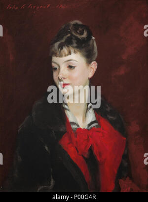 . Français : Portrait de Mademoiselle Suzanne Poirson (1884) HST, 61,1 x 48,5 cm, collection particulière.  . 1884. John Singer Sargent 67 Mademoiselle Suzanne Poirson par John Singer Sargent 1884 Stock Photo