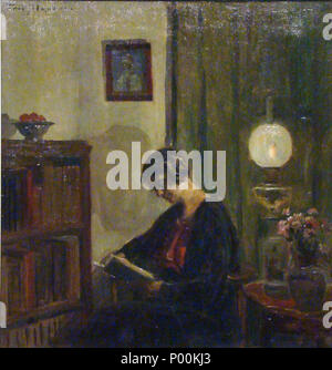 . Reading woman  . by 1929 85 Poul Friis Nybo Reading Woman 2 Stock Photo