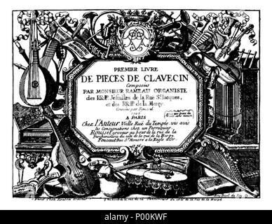 . Français : Jean-Philippe Rameau - Premier livre de pièces de clavecin (1706) 87 Rameau Clavecin Livre 1 Stock Photo