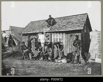 Pine Cottage, Civil War soldiers winter quarters Stock Photo