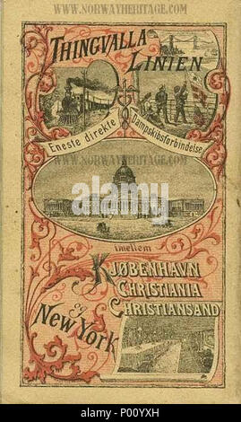 Thingvalla Line promotional pamphlet 1887 Stock Photo Alamy