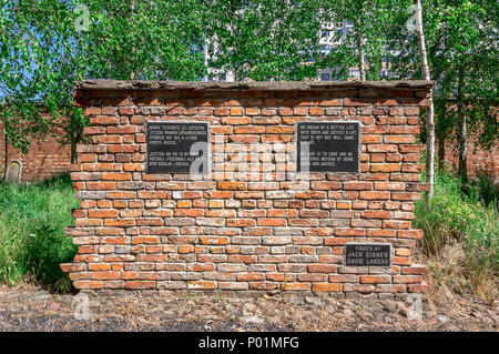 Jewish Cemetery in Warsaw - Monument commemorating 3 million Jewish citizens of Poland exterminated in Holocaust. Stock Photo