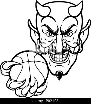 Devil Basketball Sports Mascot Stock Vector