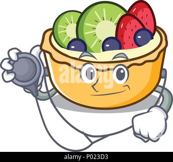 Doctor fruit tart character cartoon Stock Vector