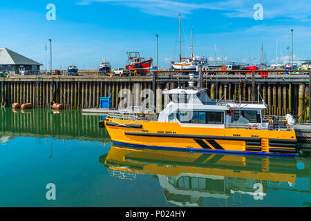 RAMSGATE, KENT, UK - JUNE 03, 2018: Ramsgate Port is a harbour run by the local authority - Thanet District Council. Stock Photo