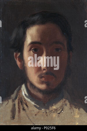 . Self-portrait Edgar Degas  . circa 1857 3 Edgar Degas - Self-portrait ca 1857 Stock Photo