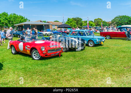 RAMSGATE, KENT, UK - JUNE 03, 2018: People enjoy sunny day at the annual Ramsgate Bucket and Spade Classic Car Rally Stock Photo