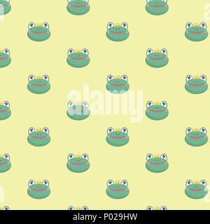 Seamless pattern with funny cartoon frogs. Stock Vector
