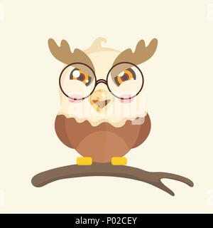 Cute cartoon hawk vector illustration. Stock Vector