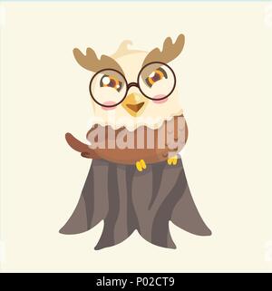 Cute cartoon hawk vector illustration. Stock Vector