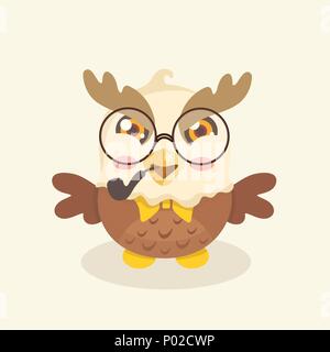 Cute cartoon hawk vector illustration. Stock Vector