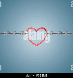 Lock the heart symbol.Isolated on gray background. Stock Vector