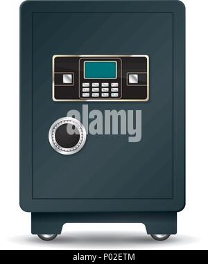Vector drawn strongbox.Isolated on white background. Stock Vector