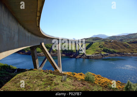 Kylesku Bridge, spanning Loch a' Chàirn Bhàin in Sutherland, Scotland. Stock Photo