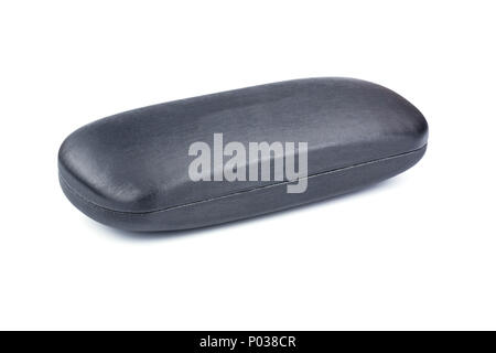 Closed black glasses case isolated on white background Stock Photo