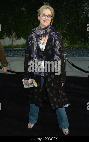 Meryl Streep arriving at the Lemony Snicket's A Serie of Unfortunate Events Premiere at the Arclight Theatre in Los Angeles. December 12, 2004.03-StreepMeryl052 Red Carpet Event, Vertical, USA, Film Industry, Celebrities,  Photography, Bestof, Arts Culture and Entertainment, Topix Celebrities fashion /  Vertical, Best of, Event in Hollywood Life - California,  Red Carpet and backstage, USA, Film Industry, Celebrities,  movie celebrities, TV celebrities, Music celebrities, Photography, Bestof, Arts Culture and Entertainment,  Topix, vertical, one person,, from the year , 2004, inquiry tsuni@Gam Stock Photo