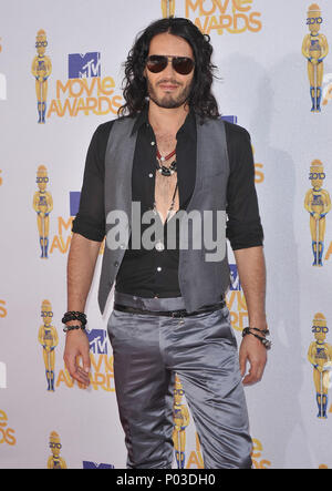 11  Russell Brand  11   - 2010 MTV Movie Awards at the Gibson Amphitheatre In Los Angeles.11  Russell Brand  11 Red Carpet Event, Vertical, USA, Film Industry, Celebrities,  Photography, Bestof, Arts Culture and Entertainment, Topix Celebrities fashion /  Vertical, Best of, Event in Hollywood Life - California,  Red Carpet and backstage, USA, Film Industry, Celebrities,  movie celebrities, TV celebrities, Music celebrities, Photography, Bestof, Arts Culture and Entertainment,  Topix, vertical, one person,, from the year , 2010, inquiry tsuni@Gamma-USA.com - Three Quarters Stock Photo