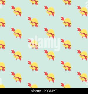 Seamless pattern with hermit crab. Stock Vector