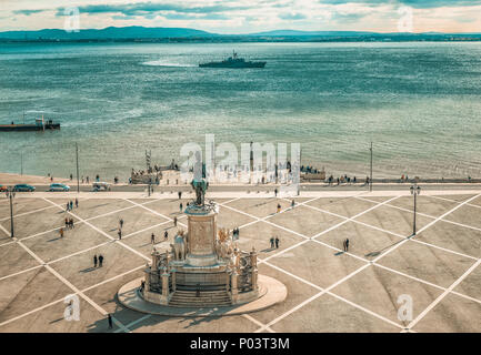 Commerce Square (Praca do Comercio) in Lisbon, Portugal. Stock Photo