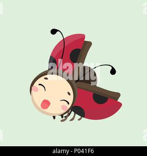 Cute Ladybug vector illustration in flat style. Stock Vector
