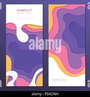 Multicolored abstract banner - set of vector template illustrations Stock Vector