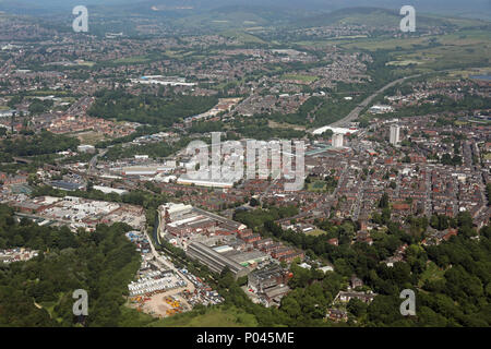 aerial view of Hyde in Greater Manchester  or Cheshire historically Stock Photo