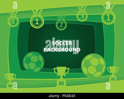 Soccer Abstract background with paper cut shapes Stock Vector