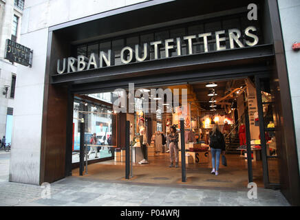 A branch of Urban Outfitters on Oxford Street, central London Stock ...