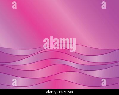 Gradient waves with a shadow. Trend design. Paper cut style. Abstract background, pink color. Vector illustration Stock Vector