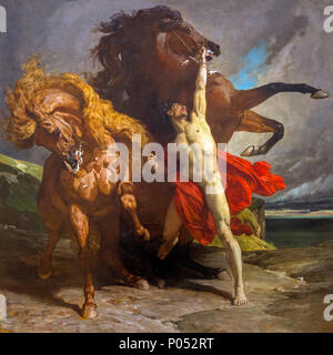 Automedon with the Horse of Achilles, Henri Regnault, 1868, Museum of Fine Arts, Boston, Mass, USA, North America Stock Photo